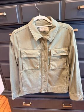 Liverpool Olive Utility Jean Jacket for Women